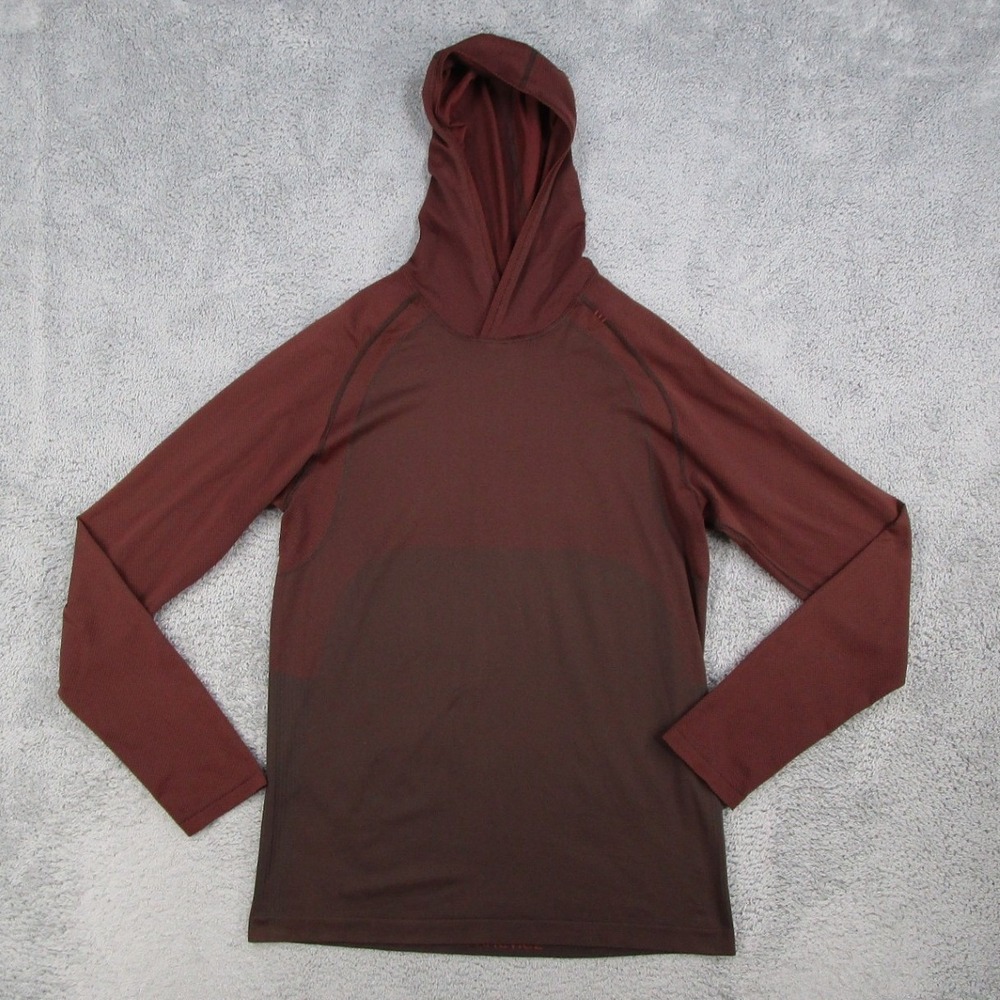 Lululemon Metal Vent Tech Hoodie Mens Maroon Brown Ombre Training Top L